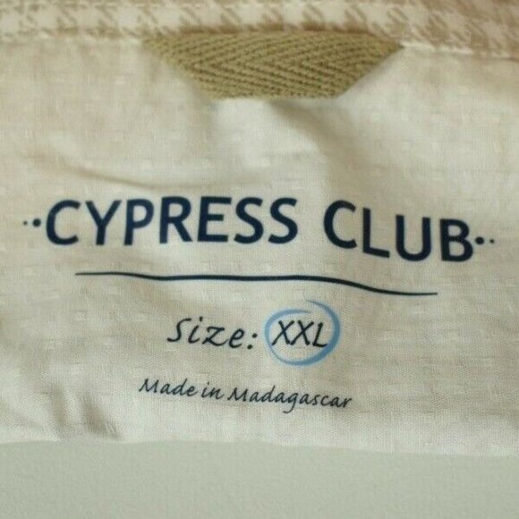 Cypress Club Mens 2XL Brown Check Cotton Short Sleeve Button Front Shirt - Picture 6 of 7